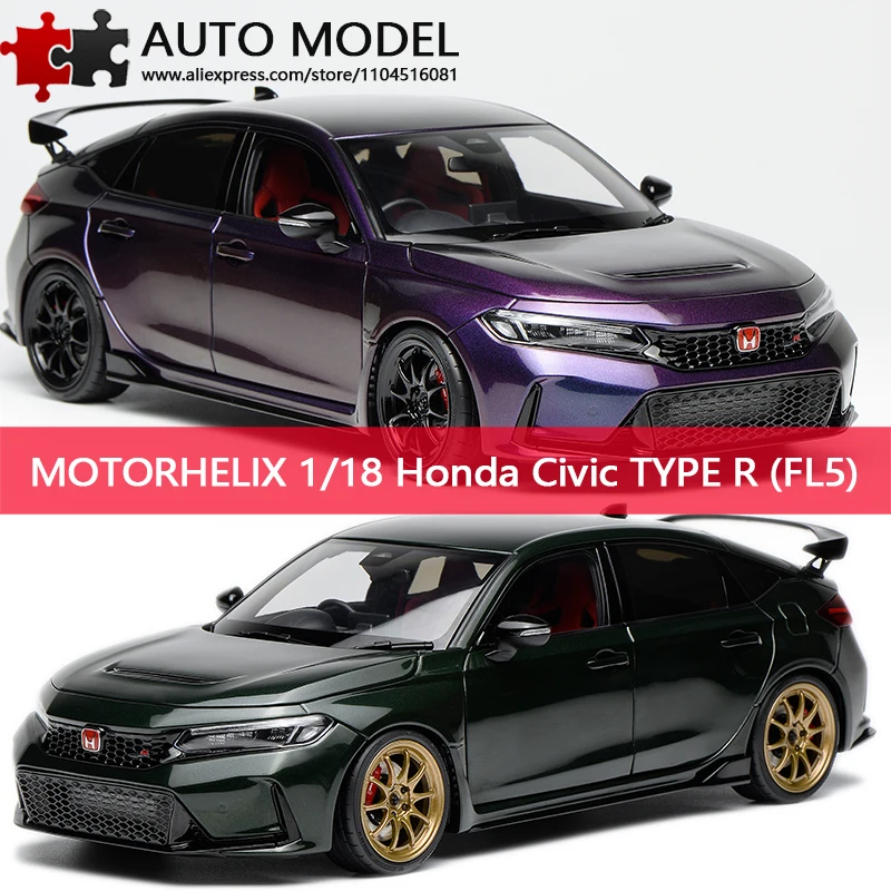 

Honda Civic Type R Fl5 Customized Simulation Alloy Car Model Full Scale Motorhelix Mh 1:18 Die-Cast Metal Scale Static Model Limited Edition Collectible Adult Toy Gift for Boys