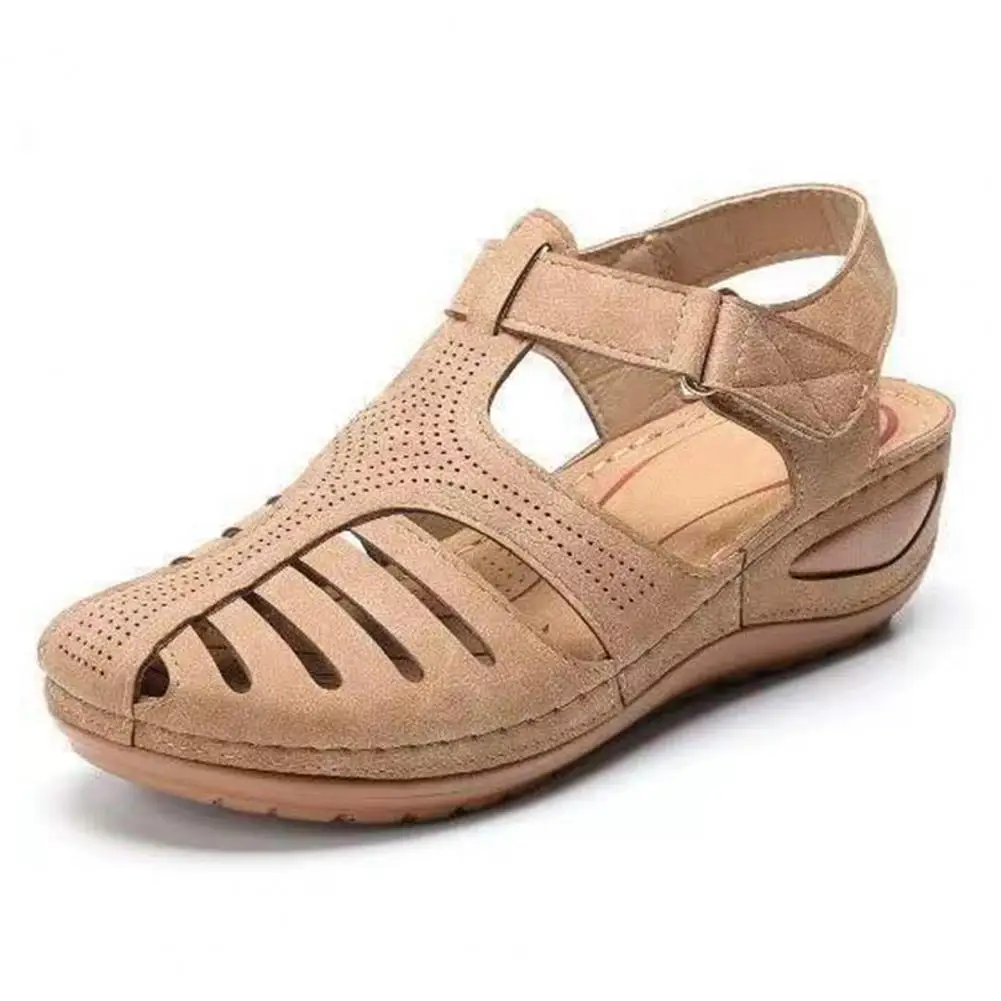 Adjustable Ankle Strap Sandals Women’s Bohemian Wedge Sandals with Ankle Strap Summer Gladiator Closed Toe Sandals Platform
