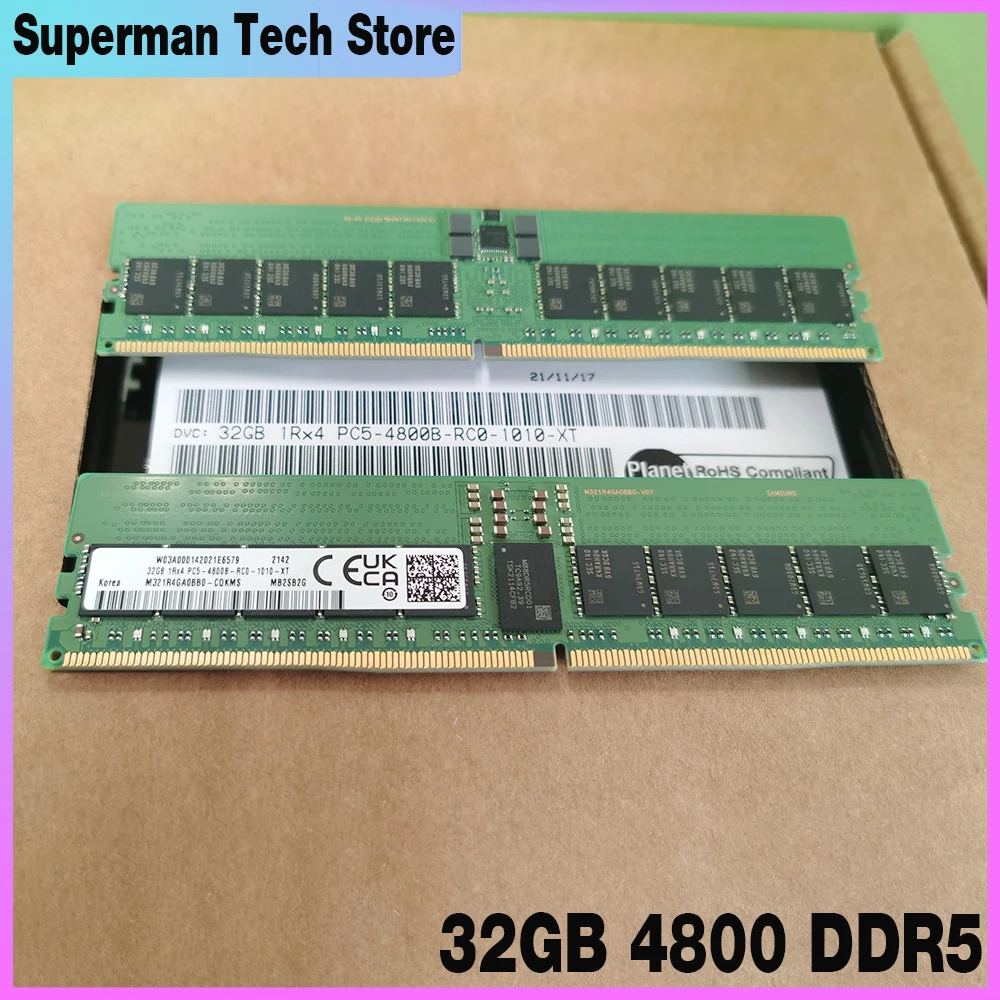 1Pcs For Samsung 32G 1RX4 PC5-4800 ECC REG RDIMM Server Memory 32GB 4800 DDR5