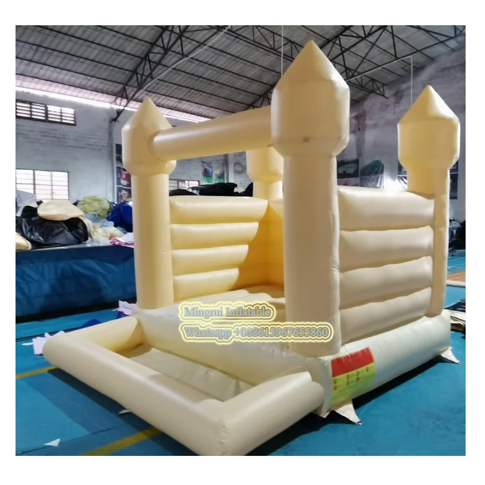 Customized 4x4m fwedding birthday dream inflatable castle creates children's white fairy tale dreamland full with ball pool