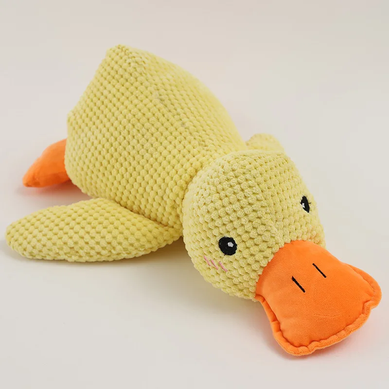 The Mellow Dog Calming Duck Stuffed Duck Dog Toy Dog Stuffed Animals Chew Toy Durable Squeaky Dog Toys for Indoor Puppy