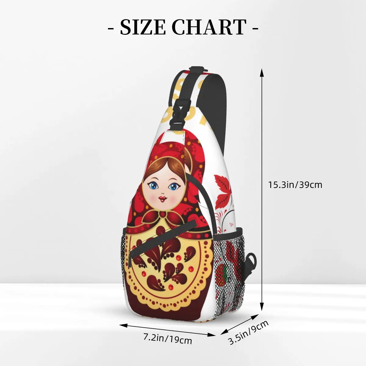 Matryoshka Doll Russian Sling Bags Chest Crossbody Shoulder Backpack Outdoor Hiking Daypacks Khokhloma Fashion Bags