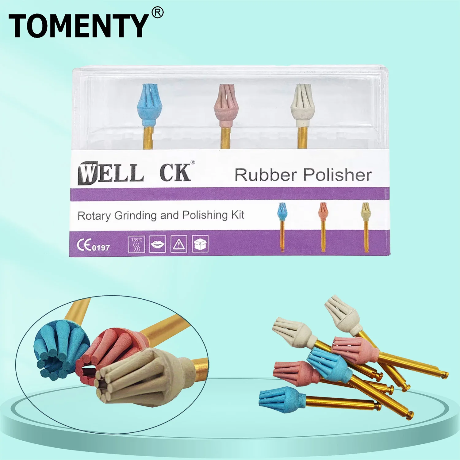 

TOMENTY 3/6 Pcs Dental Rubber Diamond Polisher Composite Resin Polishing Disc Wheel Kit RA Coarse/Medium/Fine Polishing Tools