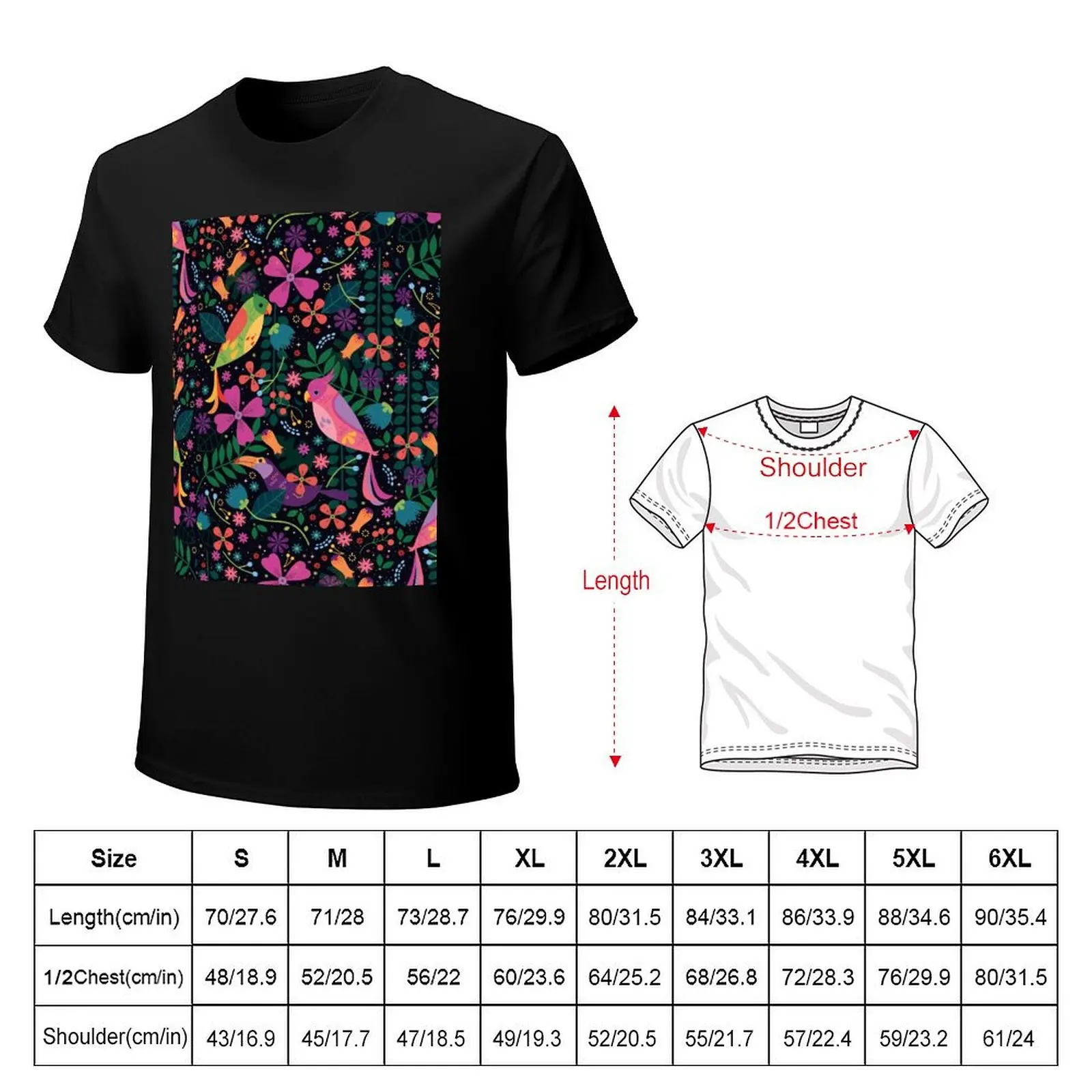 Enchanted Birds T-Shirt Big and Tall Gym T-Shirt