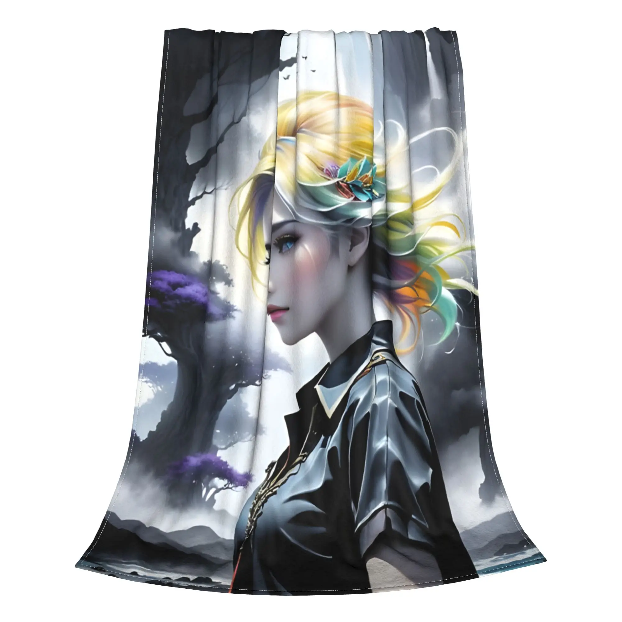 1PC Hope In The Storm Trippy Landscape Home Room Decorations Winter Blankets For Adults Bedding Home Interior Sofa Knee