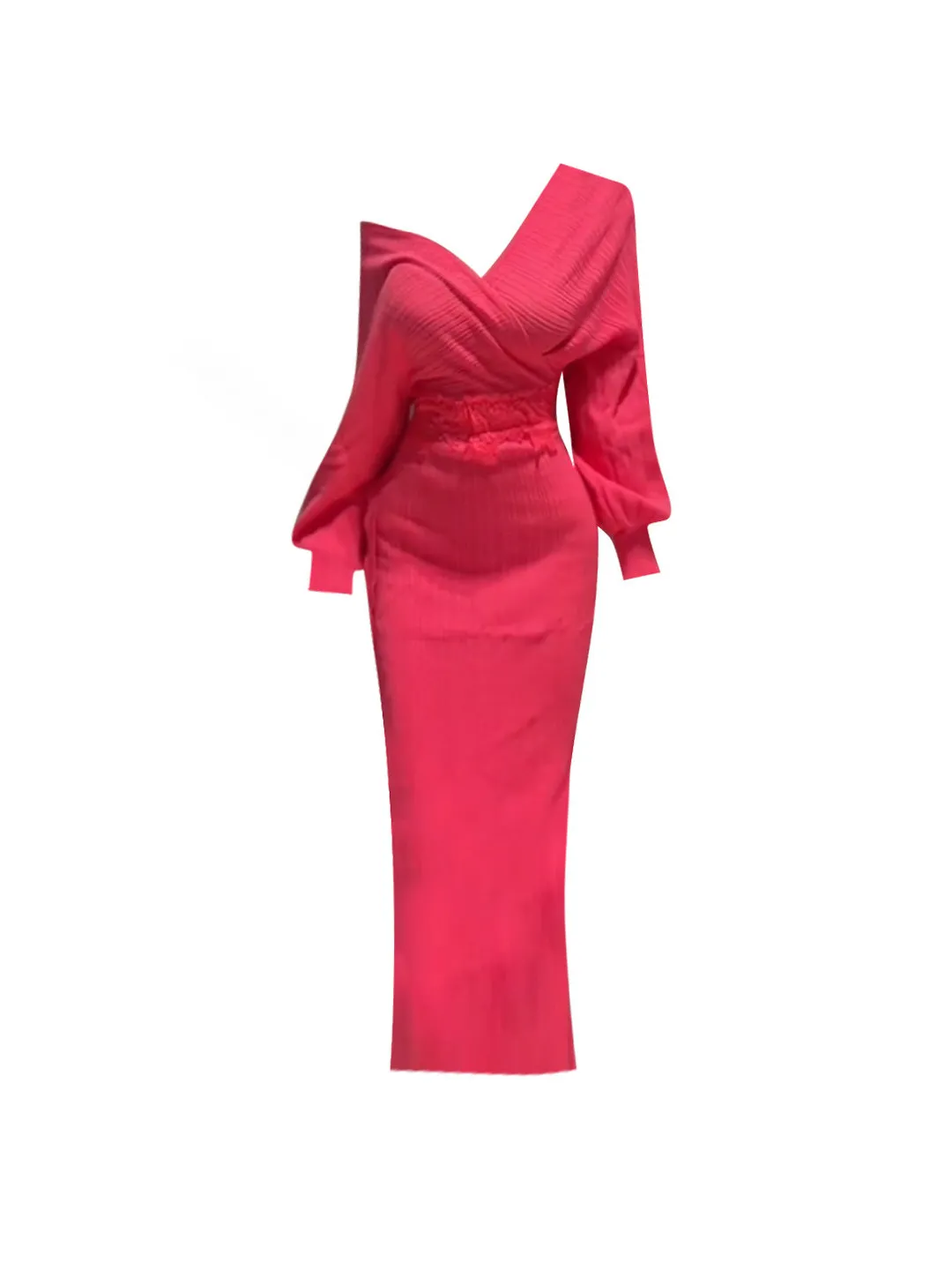 

plus Size Lace Splice Cross V-ne Design Sensual Wind Dr High Waist Slim Fit Bodycon Skirt for Young Women Spring Season