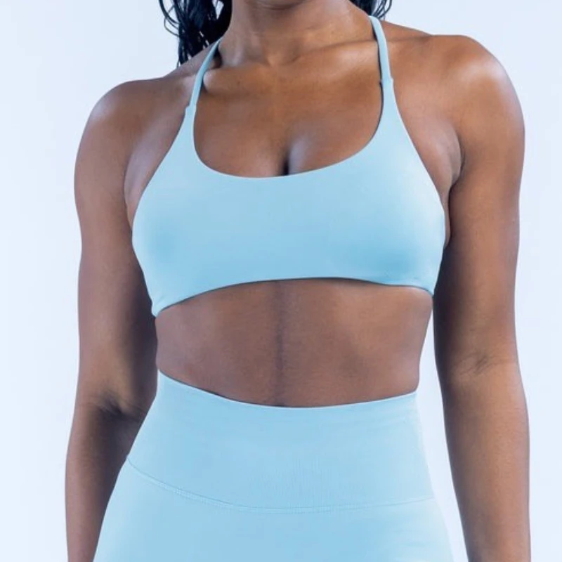 Pericic Twist Back BH Sexy Rückenfreies Gepolstertes Gym-Top Damen Yoga-BH Mittlere Stütze Atmungsaktiver Sport-BH Fitness-Tanktops – Detail 3