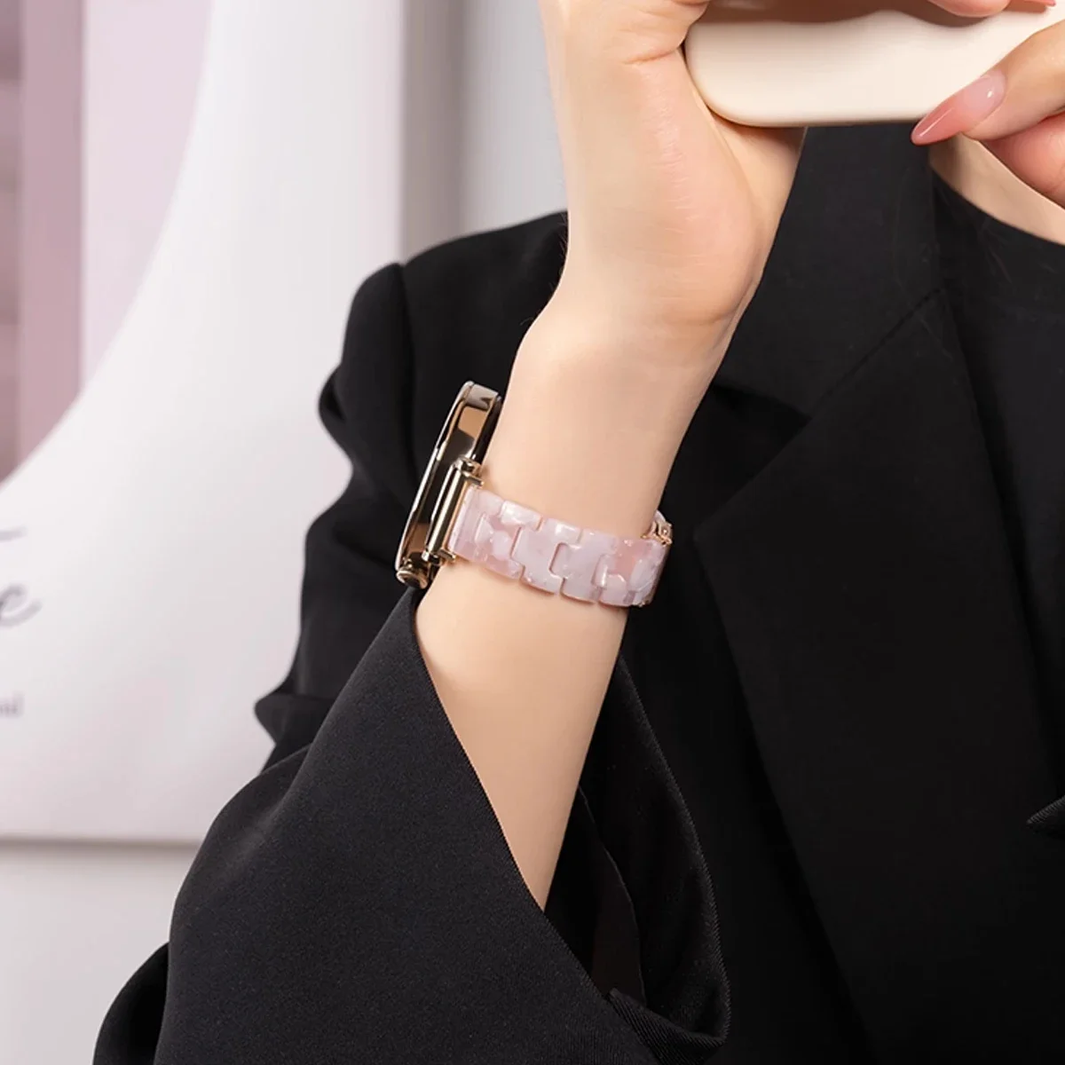 Luxury Resin strap for Samsung galaxy watch 8/8 classic 46mm Transparent Link band for galaxy watch ultra 2025/7 47mm bracelet