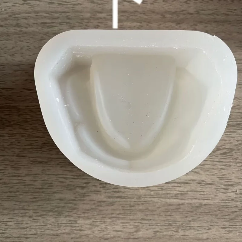 1Pair Lab Plaster Model with Upper and Lower Teeth and Toothless Silicone Impression Mold