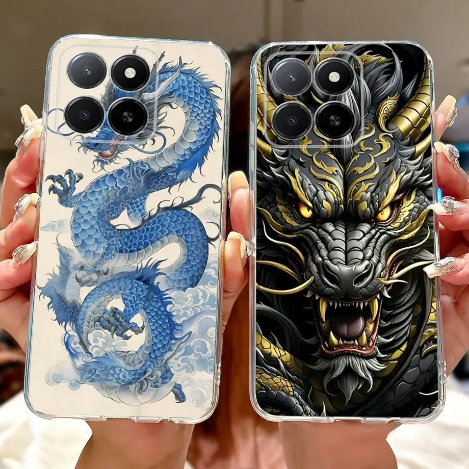 For Honor X5B Plus Case Cute Animals Tiger Lion Dragon Cartoon Phone Cover On Huawei Honor X5B Soft TPU Matte Silicone Coque