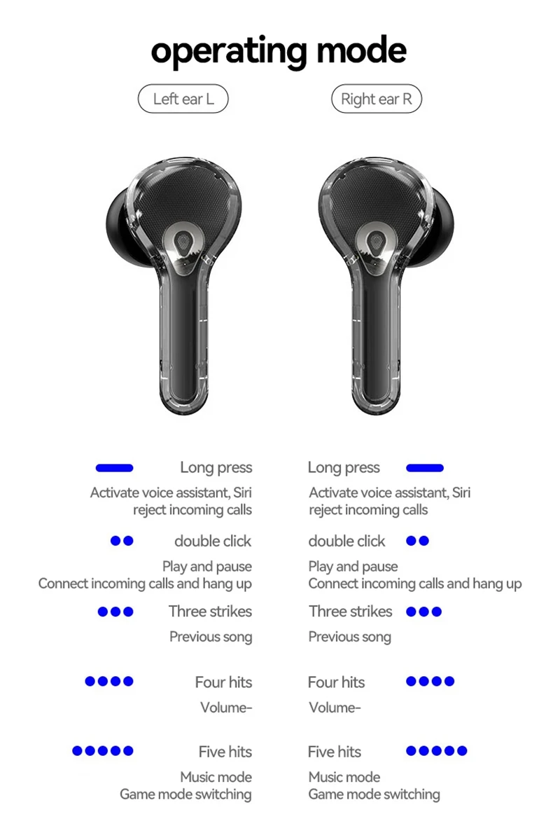 Air Max Wireless Bluetooth headsets In Ear Earphones Stereo Soundtrack Microphone  LCD Full-Color Touch Screen Noise Reduction