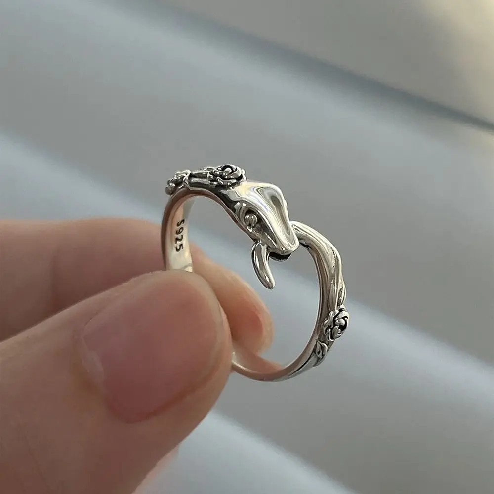 اكسسوارات الملابس مجوهرات اكسسوارات الأفعى الدائري الحرف المنزلية خواتم خمر ارتفع هدية ملابس الاصبع