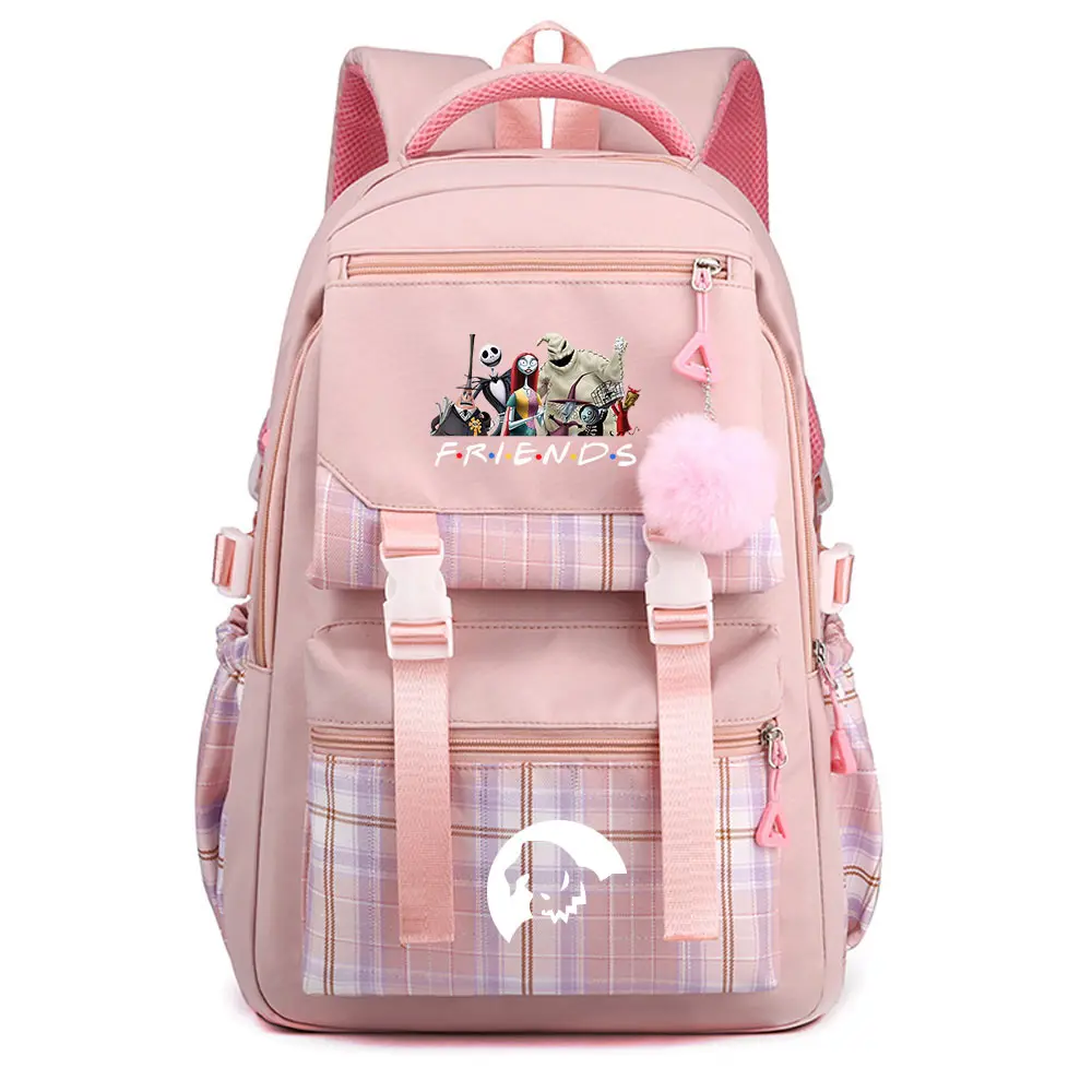 Student Backpack Girls Boys Kids School Book Bags Jack Saly Prints Teenagers Schoolbags Women plaid Travel Bagpack