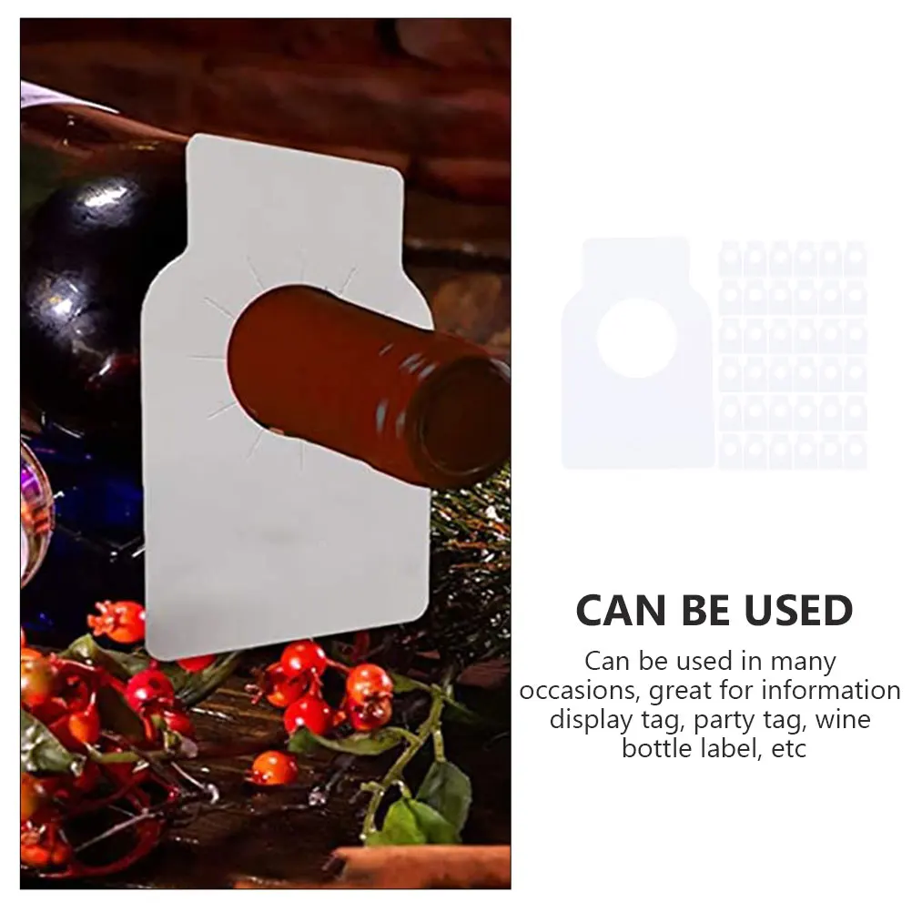 

200Pcs Wine Bottle Labels PVC Double Sided Blank Tags Reusable Hanging Bottle Label for Cellar Party Use Wine Labels for Bottles