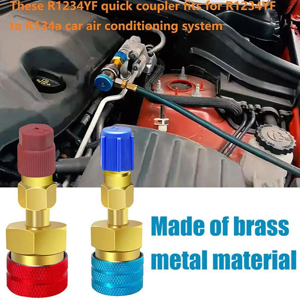

2 Pcs R1234YF High Low Side Quick Couplers Adapter Kit For R1234YF To R134A Conversion Connectors A/C Refrigerant Charging