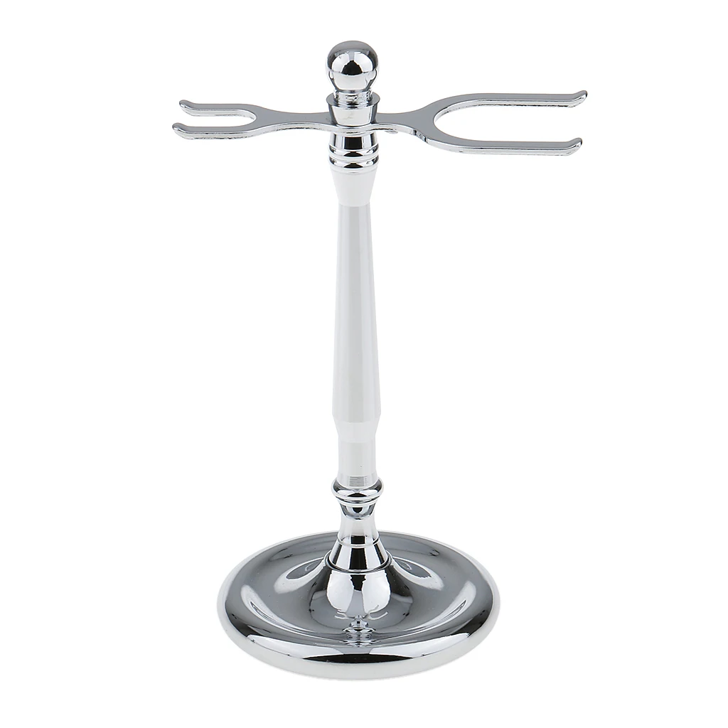 Salon Double-Ended Shaving Tool Display Stand Rack Shave Brush Holder Weighted Base