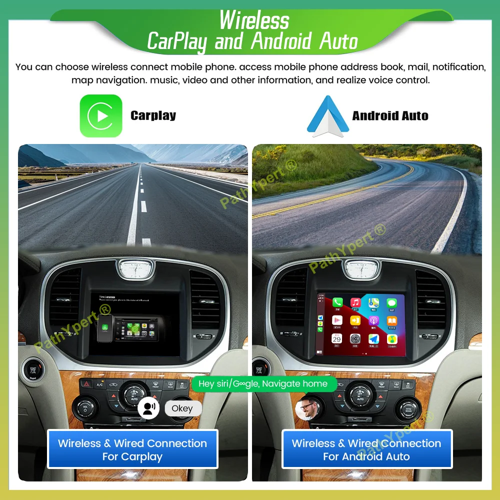 8.4”Wireless Apple CarPlay Android Auto For Chrysler 300 300C 2011-2017 Android15 Multimedia Video Player Stereo BT Mirror Link