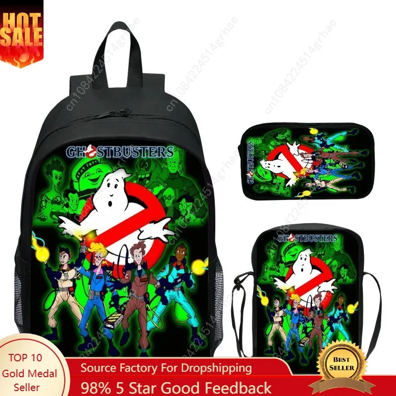 16 inch children's backpack set Ghostbusters elementary school backpack, toddler backpack, shoulder bag, pencil case