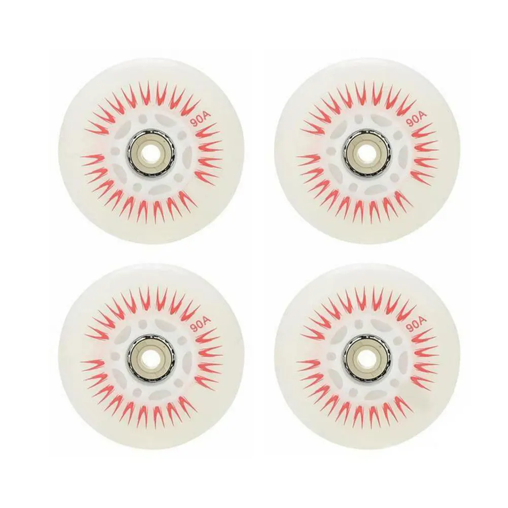 4 قطع عجلات تزلج فلاش مضمنة 90A إضاءة LED عجلة تزلج 80 مم 76 مم 72 مم 68 مم عجلات فلاش أحذية تزلج انزلاقية