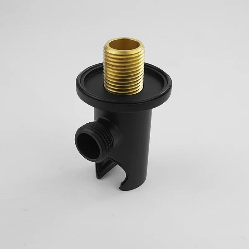 Black Shower Holder Hand Shower Bracket Brass Round Square with Outlet Connector Fixed Shower Base Bathroom Shower Accessories