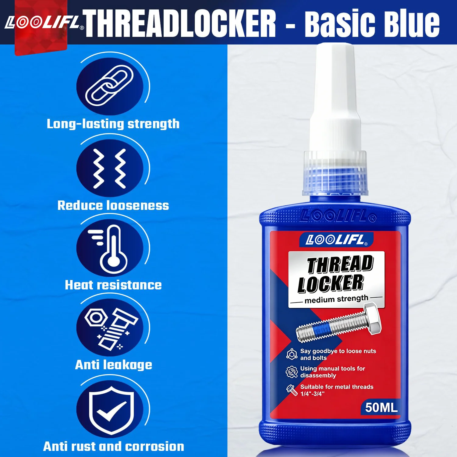 243 Blau 262 Anaerober Schraubenkleber Starker Anti-Lose-Klebstoff Schnell Aushärtender Gewindesicherungskleber Gewindesicherungsmittel Klebstoff – Detail 3
