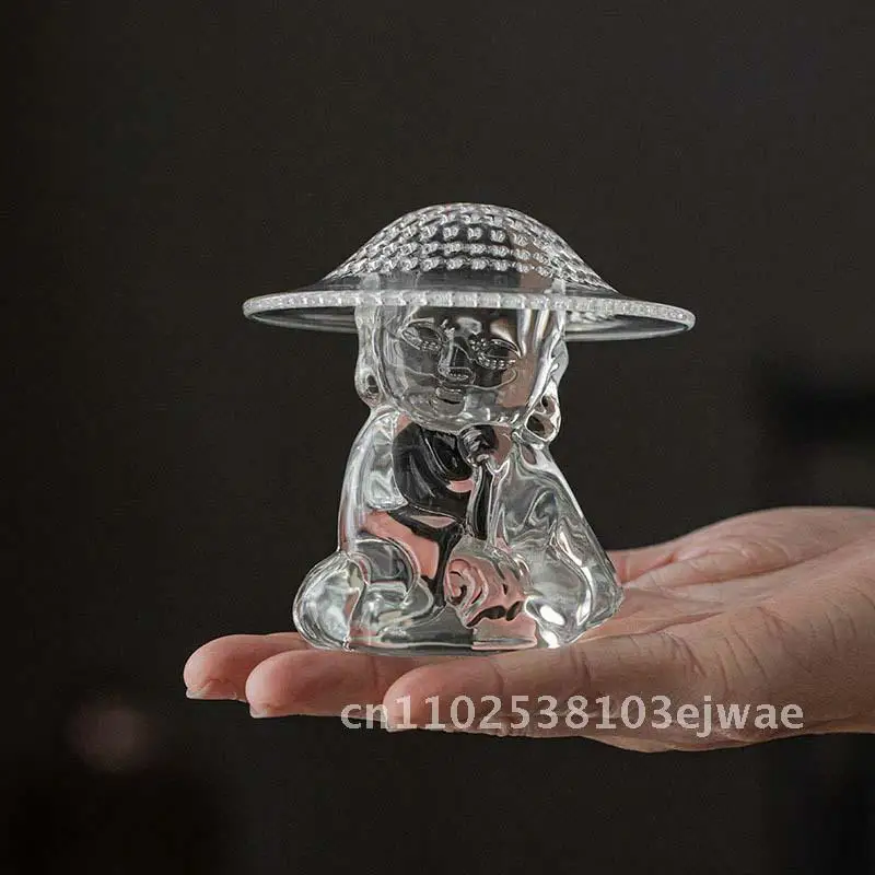 

Glass Monk Tea Funnel - Creative Japanese Style Tea Ceremony Decoration Heat-Resistant Tea Filter for Tea Separation