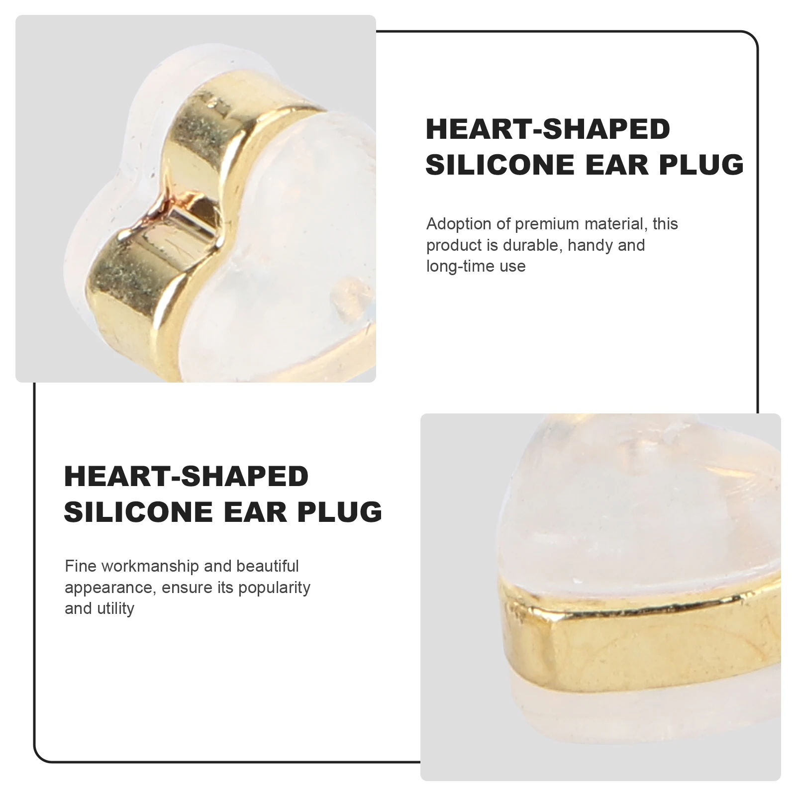 

10pcs Heart Shaped Earplugs Silicone Earring Accessory Trendy Stud DIY Pendant Charm Jewelry Making Safe Material