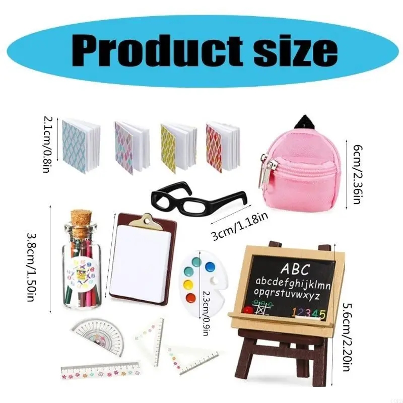 CORB Kreatywne miniaturowe narzędzie edukacyjne z notesem z linijką do wyświetlania scen w domkach dla lalek