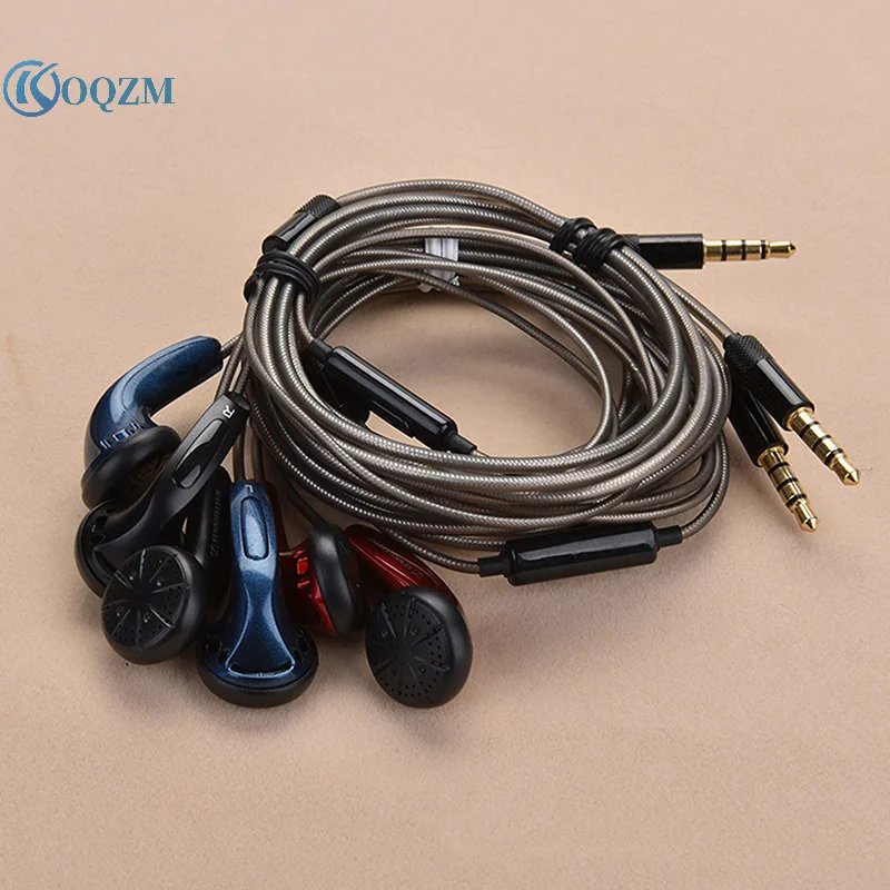 DIY MX500 Heavy Bass Flat Head Earphone Earbuds With Mic High Quality Study Sports Headphone