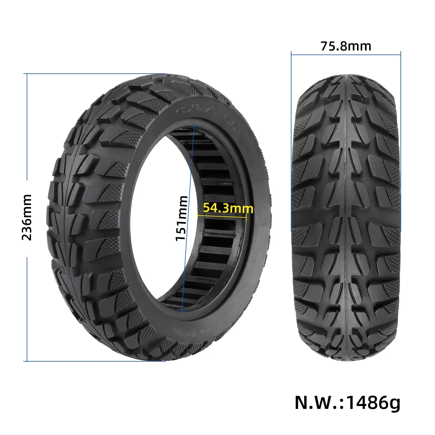 Solid Tire for Kugoo G-Booster G2 Pro Electric Scooter Front Rear Wheel 10x2.7-6.5 KUGOO Cross-country Tyre Accessories