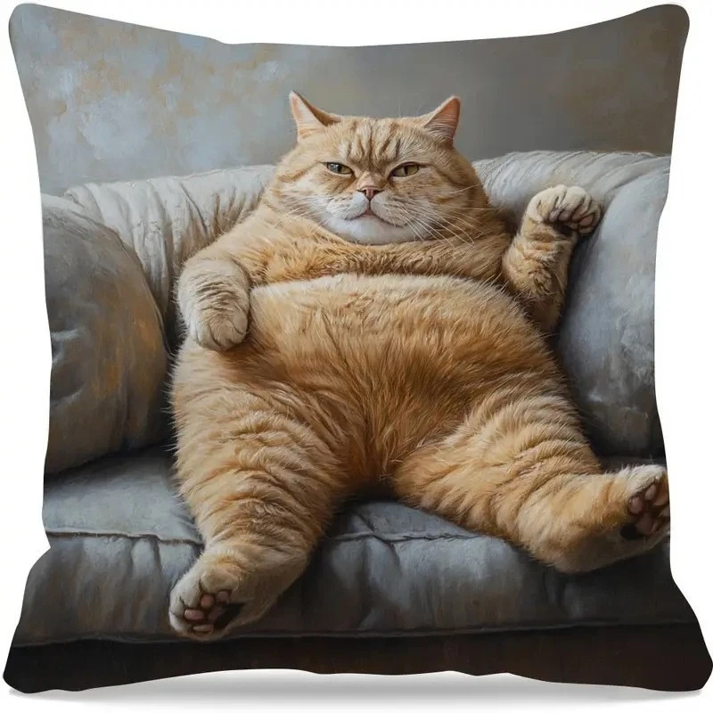 1 قطعة لطيف الكرتون القط وسادة مقعد غطاء بسيط مطبوعة رمي كيس وسادة الإبداعية ديكور أريكة المنزل هدية لمحبي القط
