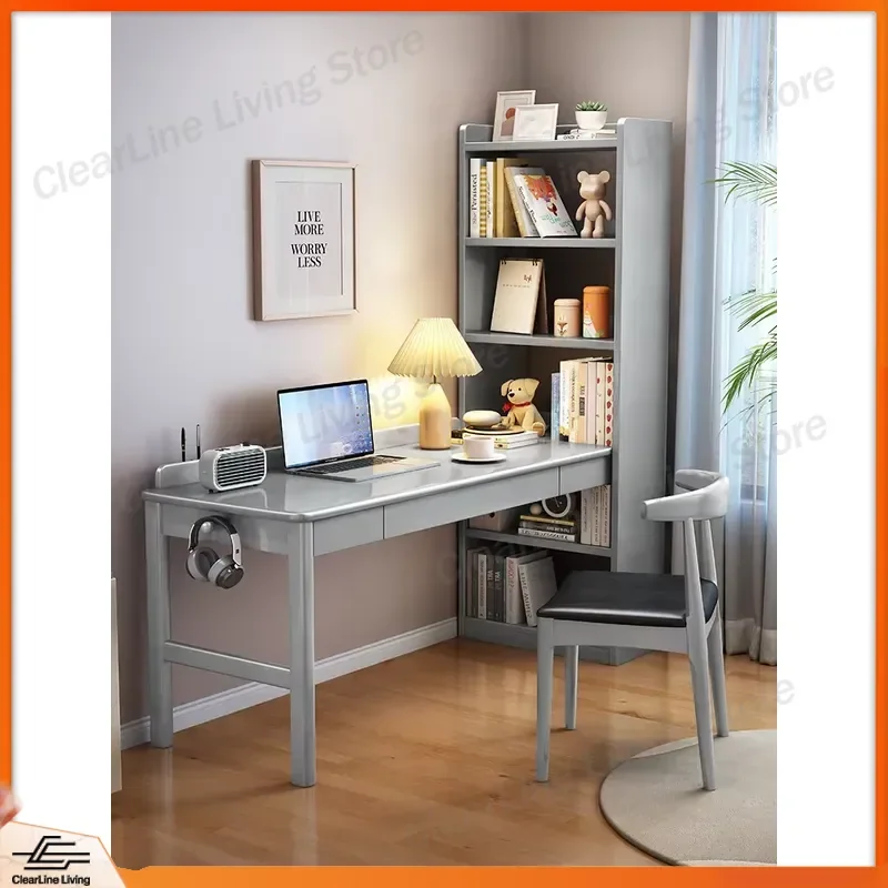 Nordic Solid Wood Study Desk Natural Color Single Children Writing Table Durable Bedroom Living Room Furniture Home Office