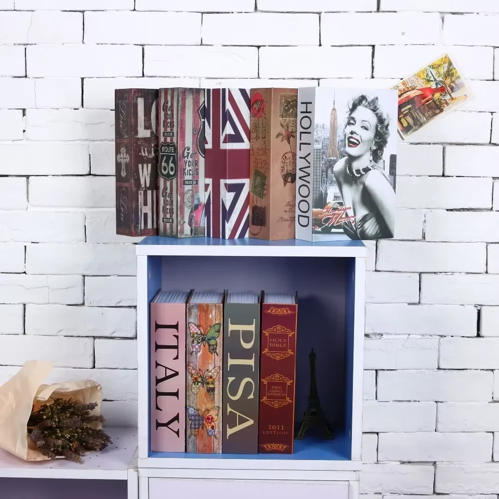 الإبداعية مفتاح قفل خمر كتاب خزنة حجم م المخفية تخزين المعادن الصلب خبأ صندوق للمنزل مكتب المال صندوق الأمان والمجوهرات الهدايا