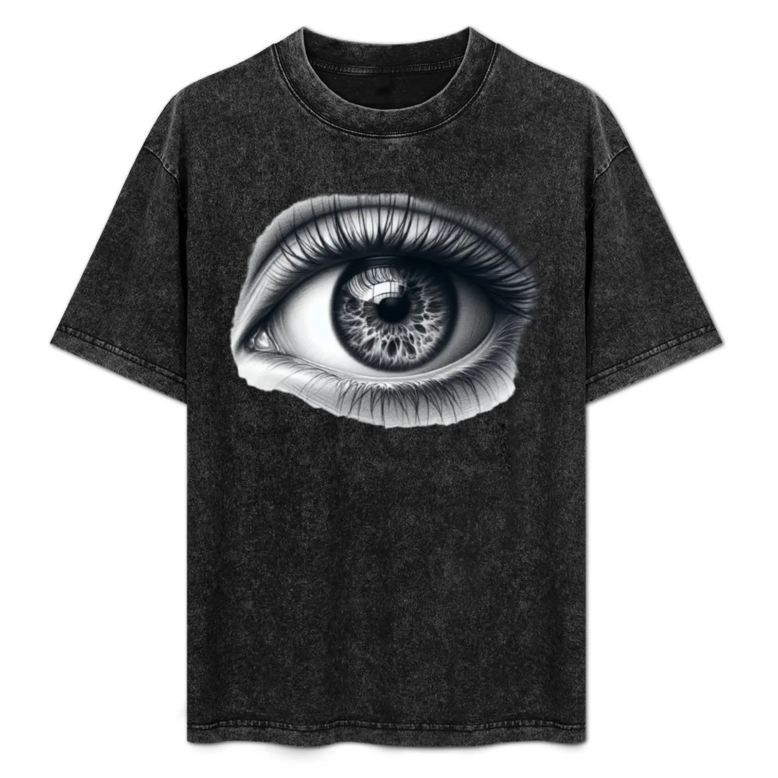 Eye skech Big realistic Woman's Eye Pencil drawing T-Shirt basketball graphic tees tops blacks Funny t-shirts men clothing