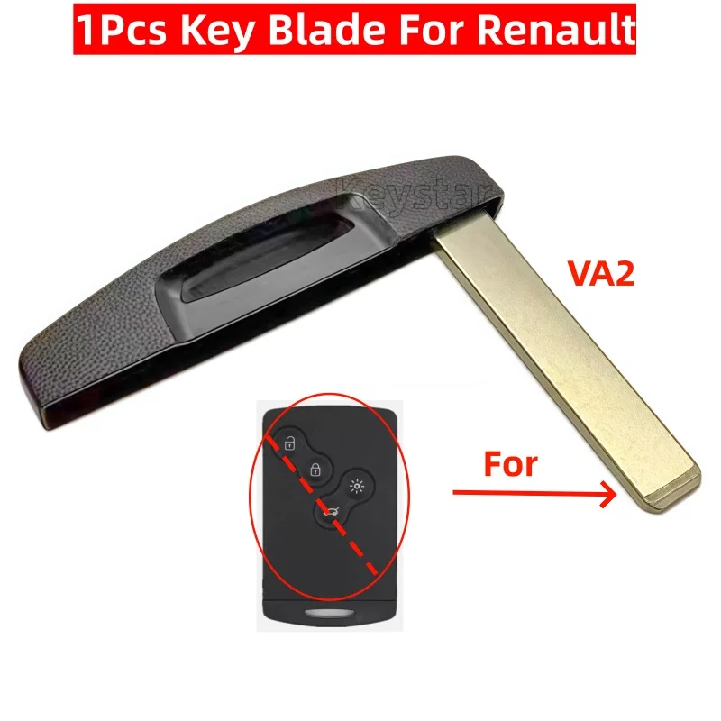 Keystar 1pcs VA6 Car Smart Key Blade Keyless Remote Key Blank Spare Emergency Door Key for Renault Clio Laguna Megane Scenic