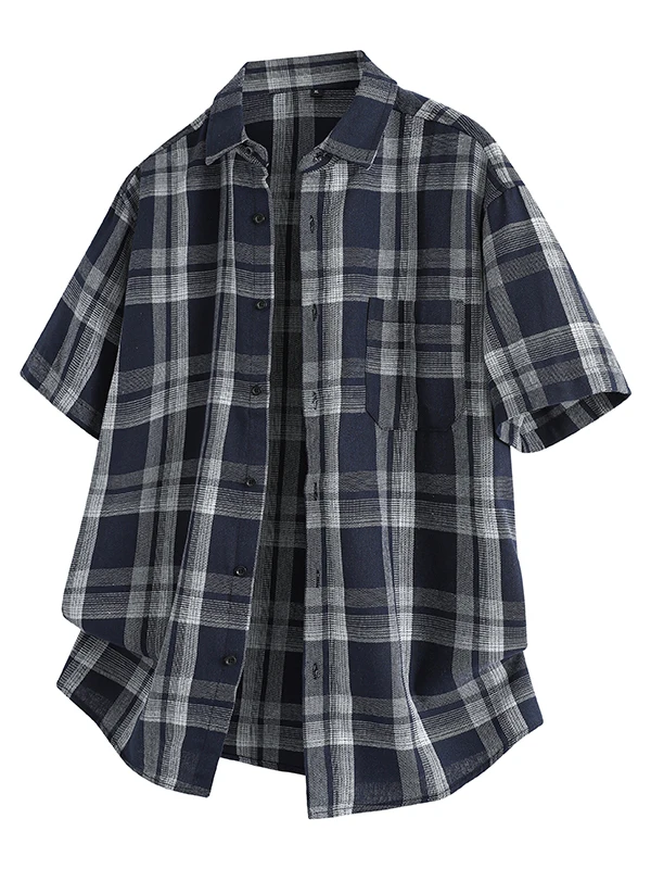 

High Quali Loose Classic Collar Faionable Cheered ort Sve irt for Teens Summer Breathable Polyester Cotton Blend