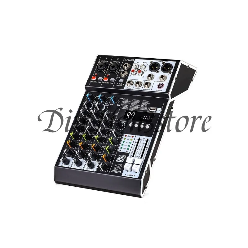 Professional mixer 4 6 8 channels with DSP reverb effect Bluetooth USB playback recording stage performer home k song