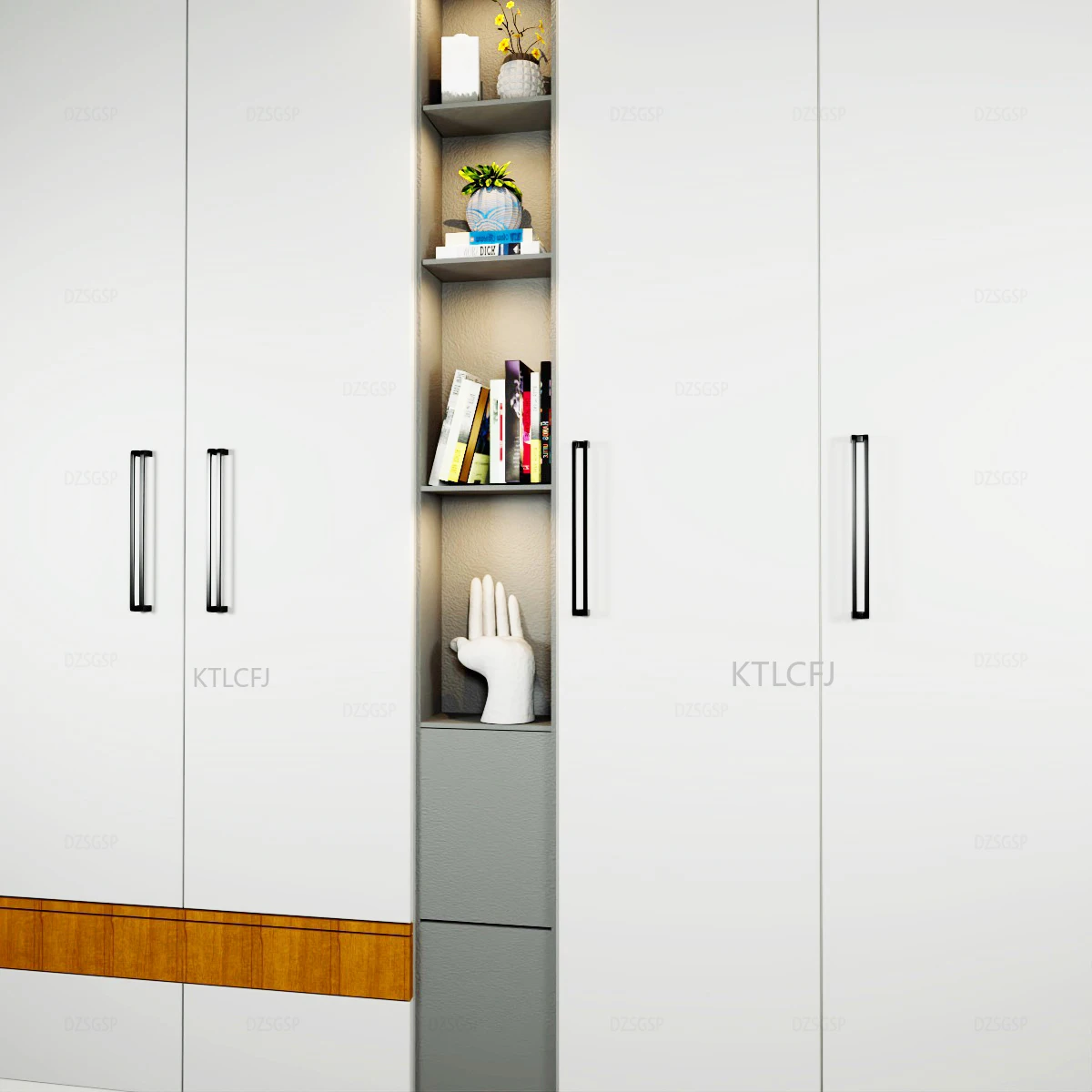 Kitchen Cabinet Handles Hollow Handle Cupboard Door Pulls Furniture Handle Hardware Drawer Knobs Black Gray 96mm/128mm/192mm