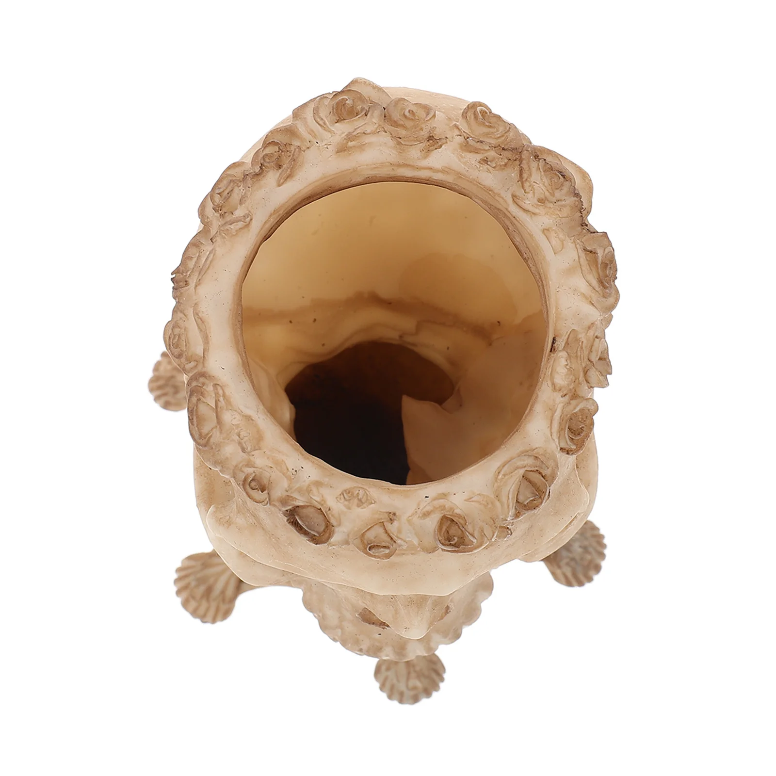 

1Pcs Vintage Skull Vase Resin Decorative Creative Vase Decor Flower Arrangement Container Halloween Party Desktop Ornament