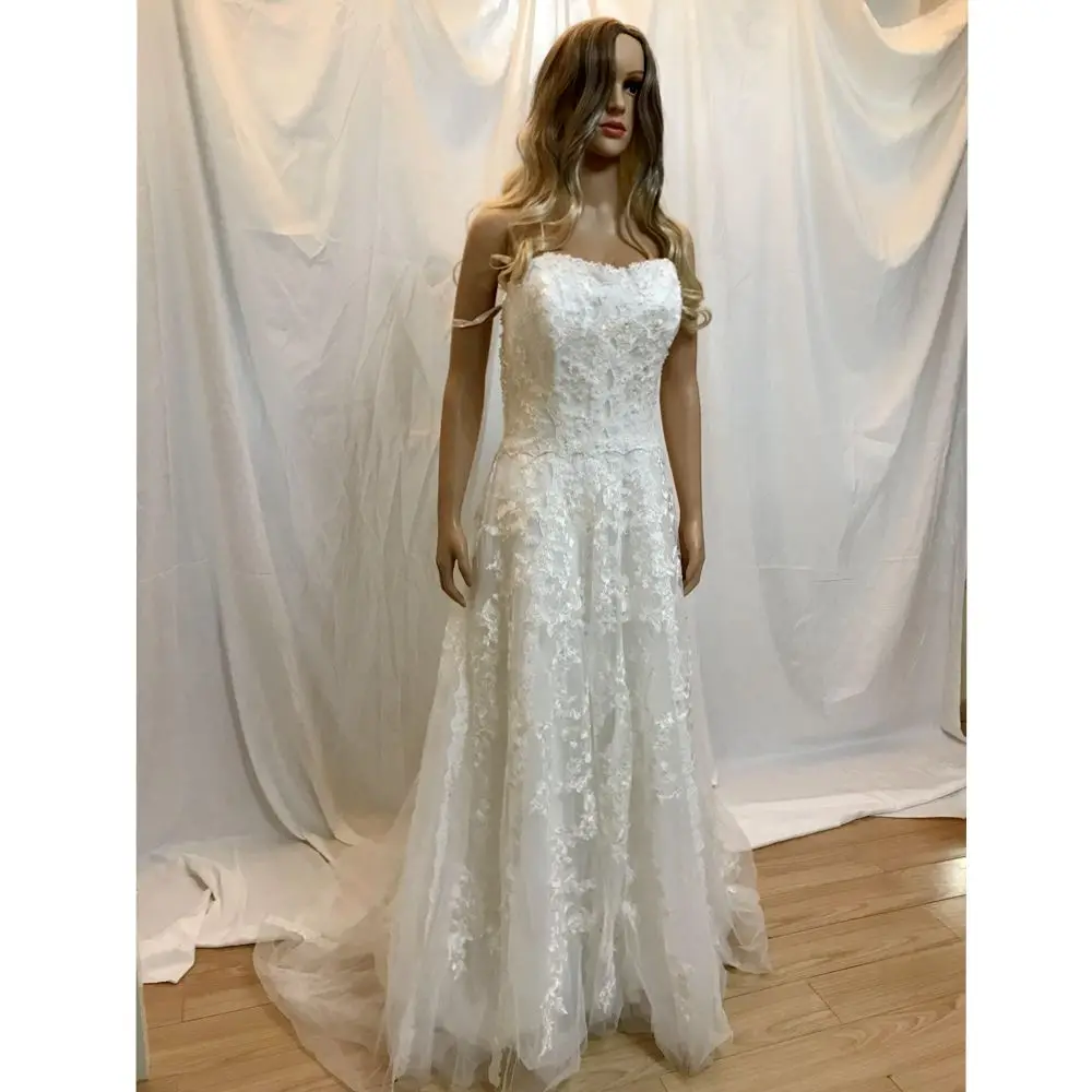 

Instock Now Stock Cleanrance Aline Lace Wedding Dresses Size 10 lace a line cheap bridal gown