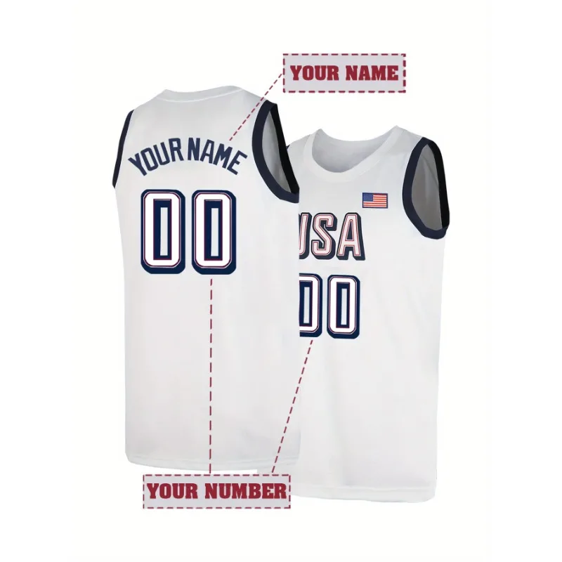 

Custom Basketball Jersey Personalized Name and Number Embroidered Vest Breathable Sleeveless Sportswear for Men DIY Tank Tops