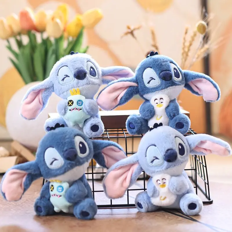 

Плюшевая игрушка-подвеска Disney Stitch, аниме-кукла, украшение для сумки, брелок, подарки на день рождения для мальчиков и девочек