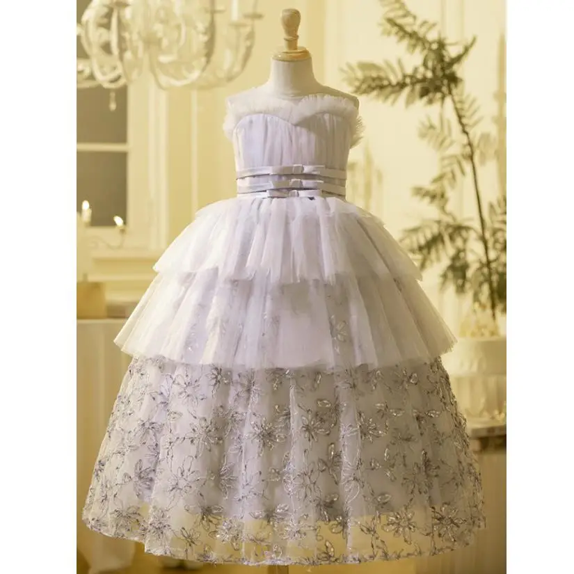 

2024 New Children's Evening Gown Host Piano Performance Wedding Birthday Girls Party Dresses A4130 Vestidos Bridesmaid Dresses