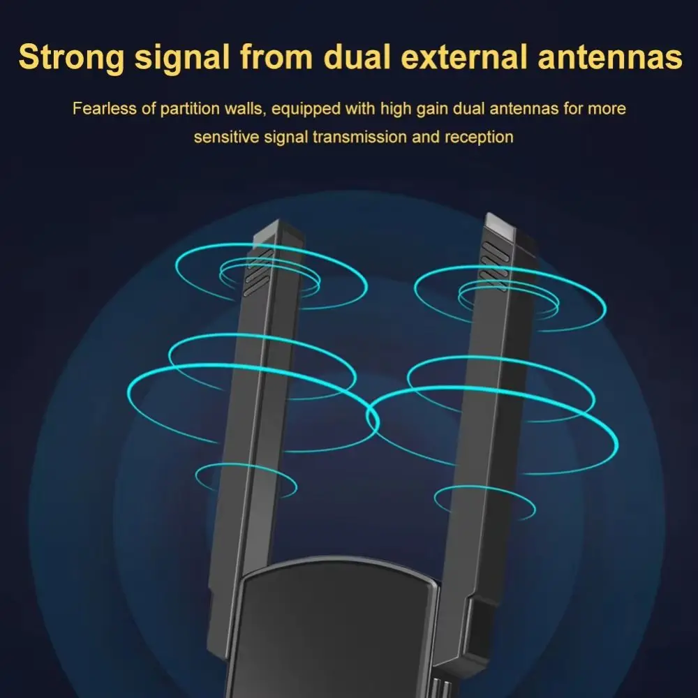 Kartu Jaringan Nirkabel 1300M Dual Band 2.4G/5GHz PCIE Adaptor WiFi Drive Adaptor Wifi USB Berputar Gratis untuk Komputer/Ponsel/Tablet