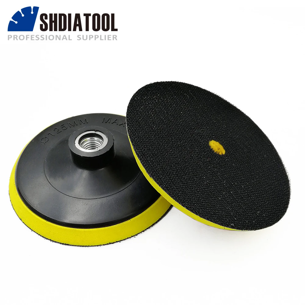 SHDIATOOL M14 oder 5/8-11 Dia 100mm/125mm Schaum Kunststoff Zurück Pads Halter Für Polieren Pads schleifen Disc Backer