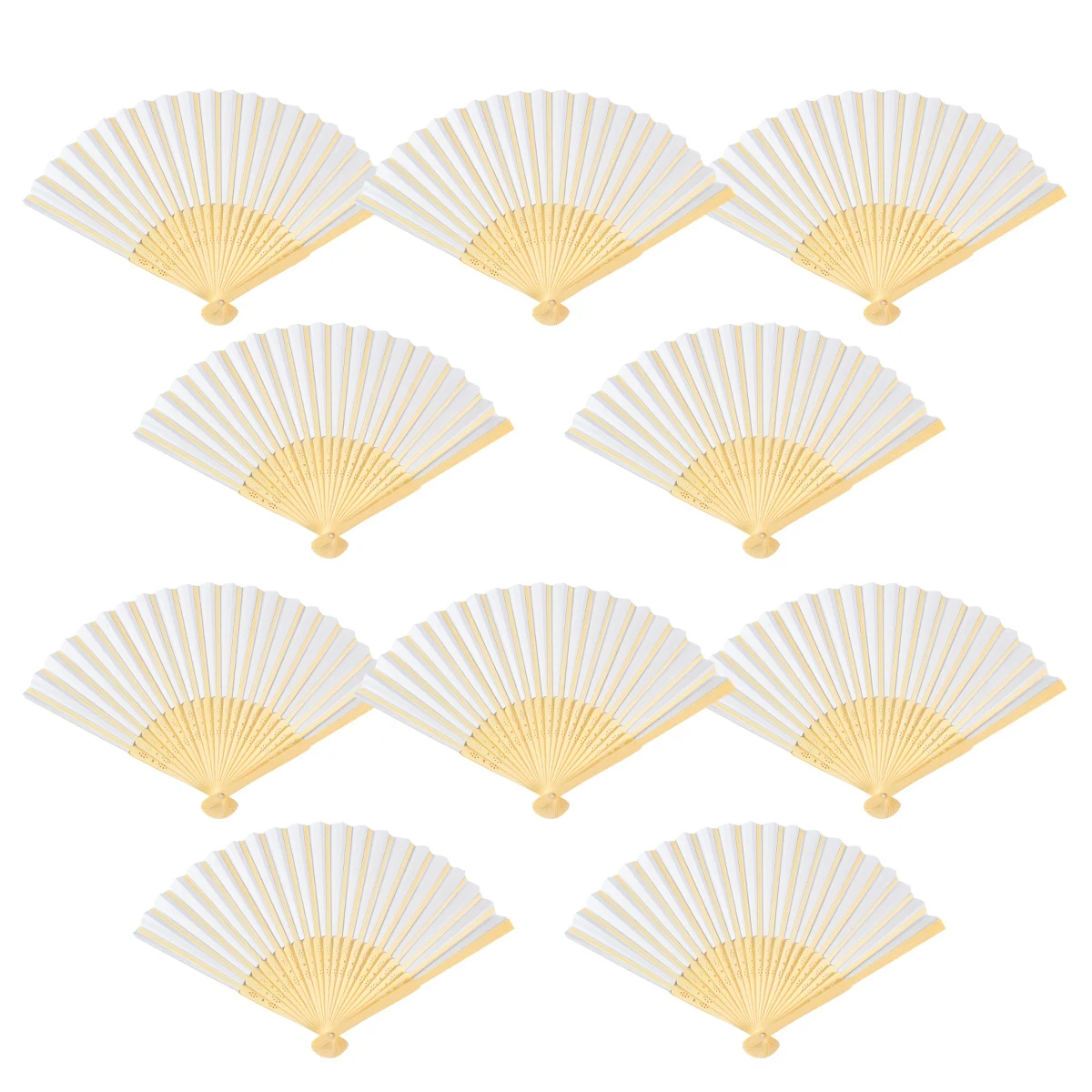 white wedding Hand Fans Bamboo foldable paper fan portable party wedding supplies hand fan gift decoration For Guest wedding fan