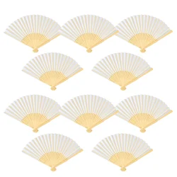 white wedding Hand Fans Bamboo foldable paper fan portable party wedding supplies hand fan gift decoration For Guest wedding fan