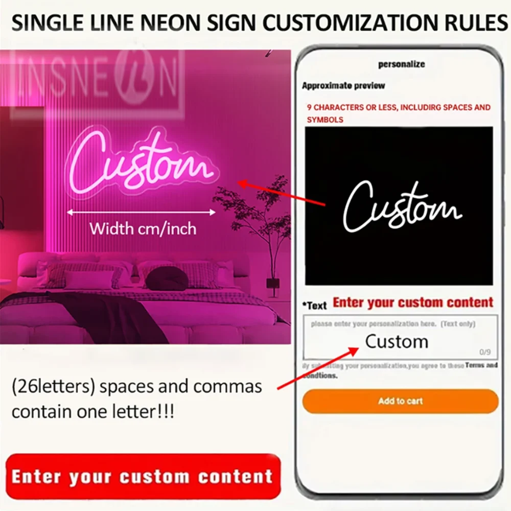 Custom Neon Led Sign Customized Name Sign Wedding Decor for Shop Store Business Wall Room Decor Personalized Neon Gift for Kids