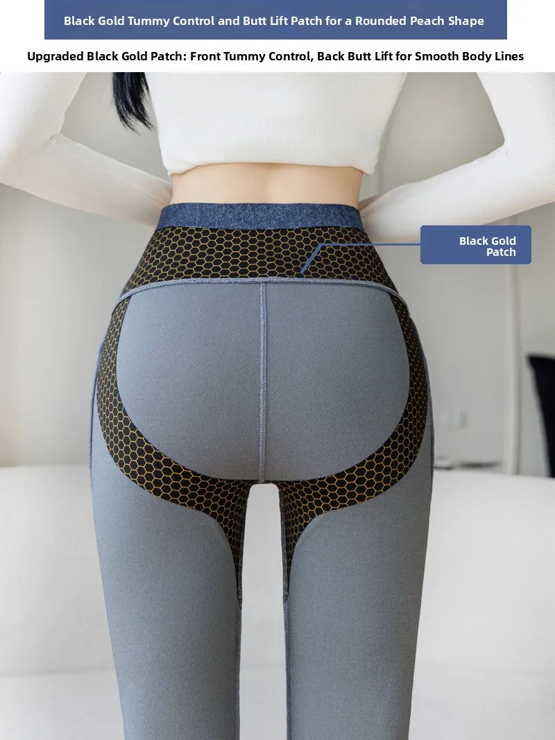 Pantaloni da yoga in denim foderati in Fce a vita alta Pantaloni bootcut da donna Pantaloni lunghi chic dimagranti per il controllo della pancia