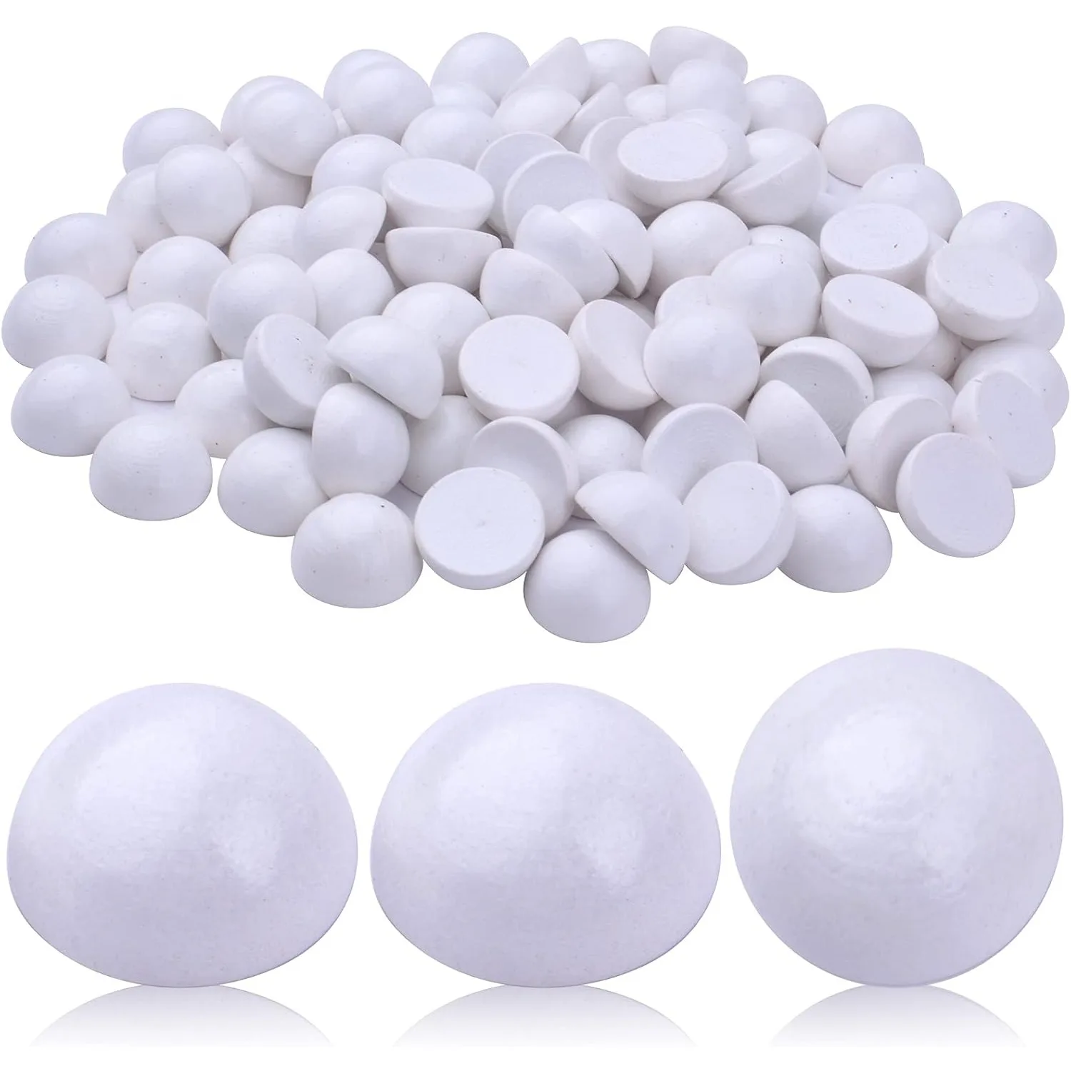 

100 шт., бусины из натурального дерева, незавершенные разделенные деревянные шарики для DIY, краска, украшение для рождественской вечеринки, художественные ремесла, товары для декора